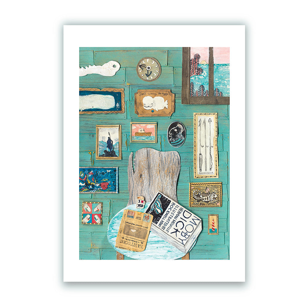 Moby Dick and Ahab Wall Impresión Giclée