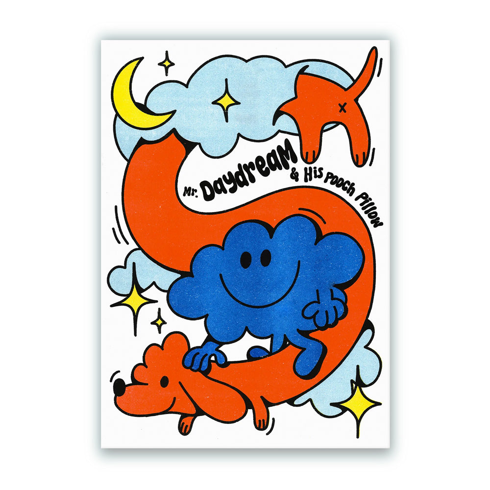 Mr. Daydream & His Pooch Pillow Risografía