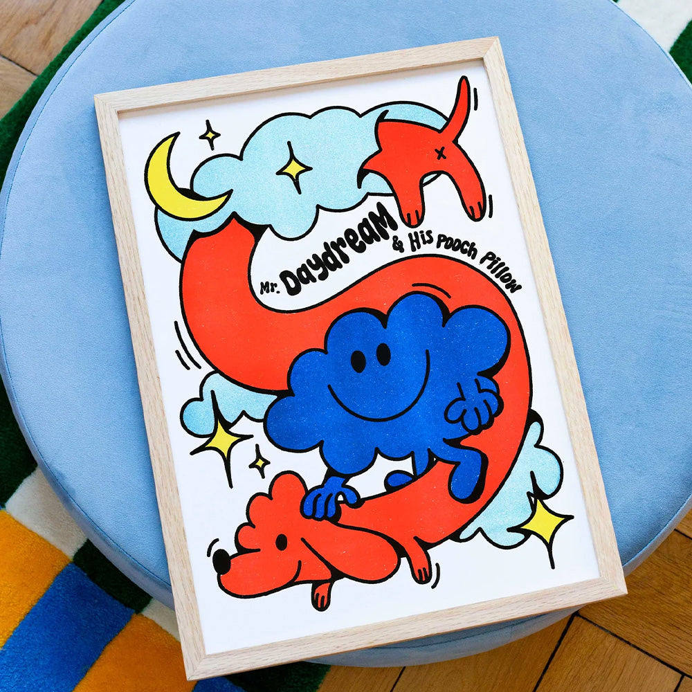 Mr. Daydream & His Pooch Pillow Risografía