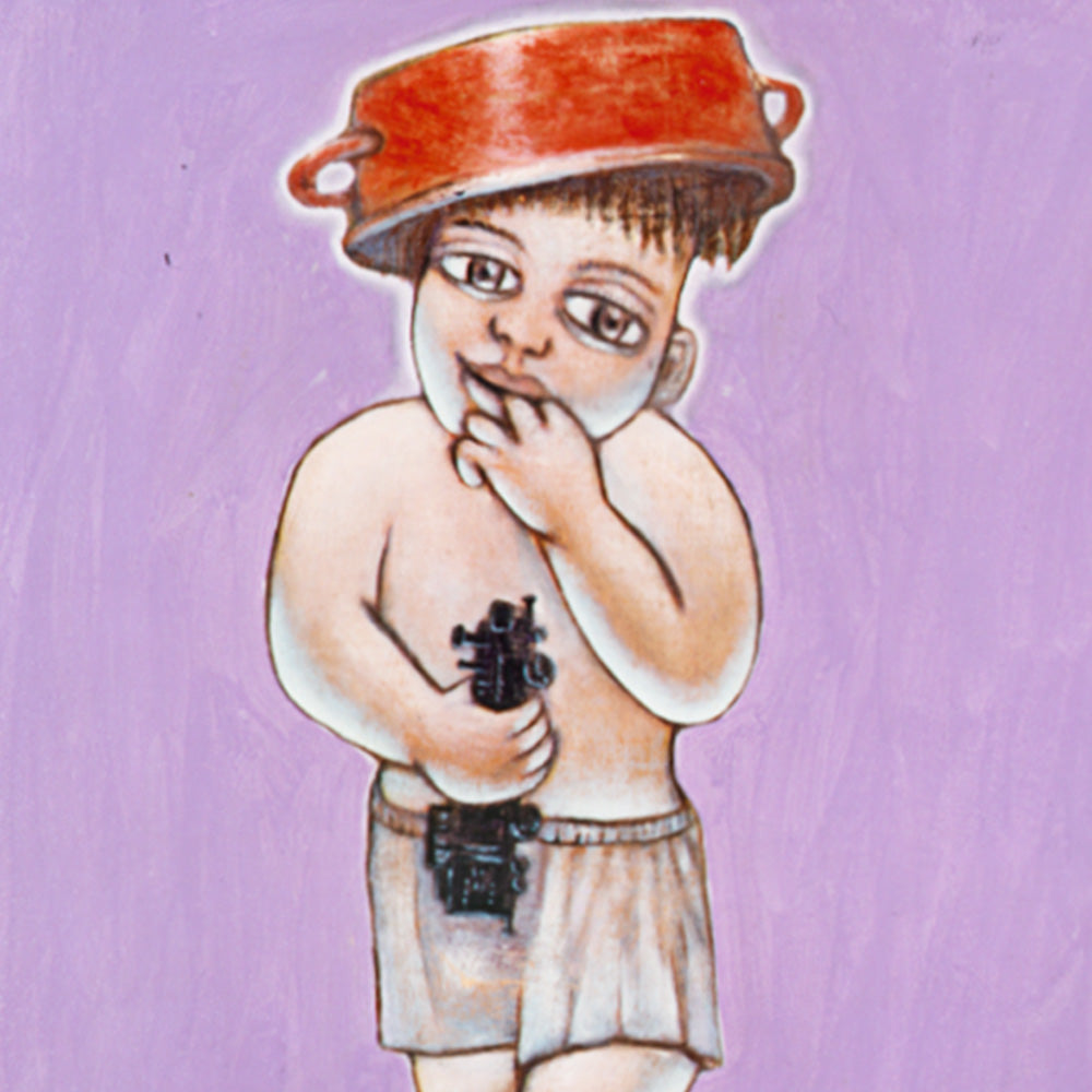 Niño con Locomota Impresión Giclée A5