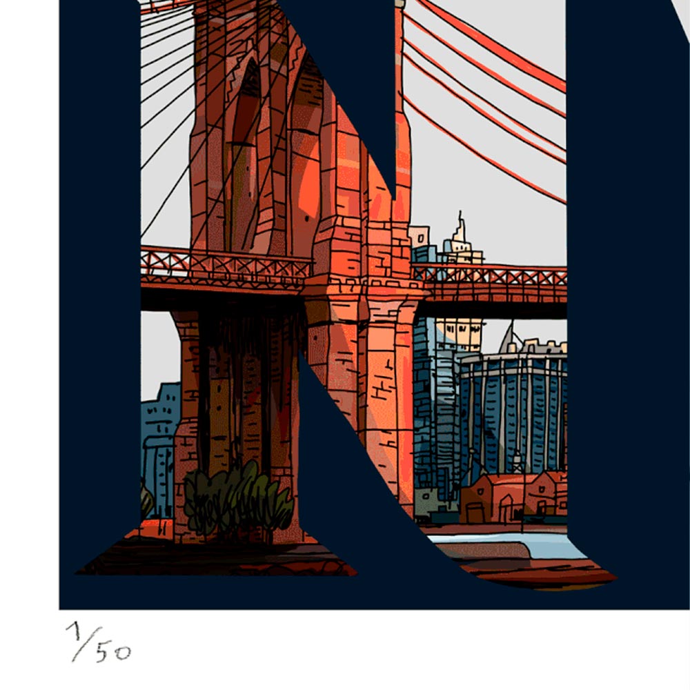 Panorámica New York City Impresión Fine Art 80x40