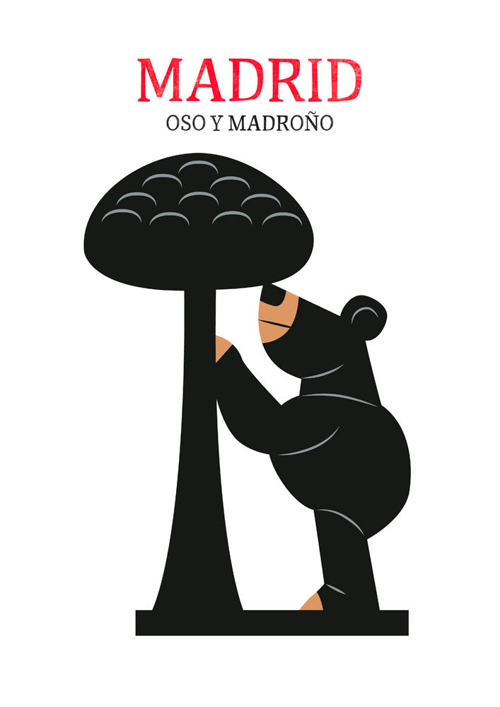 Oso y Madroño Letras Impresión Giclée