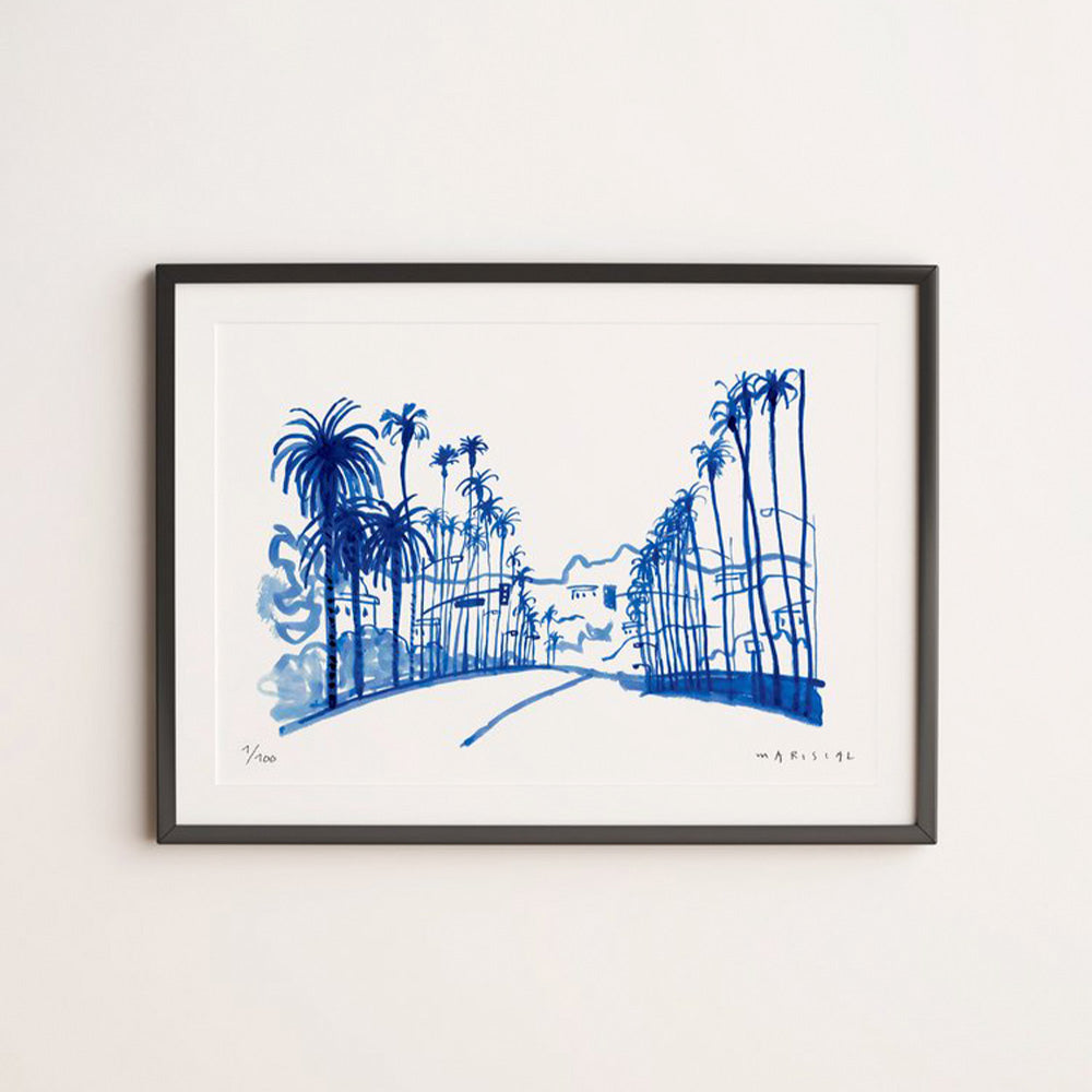 Blue Palm Trees Los Angeles Fine Art Print 40x30