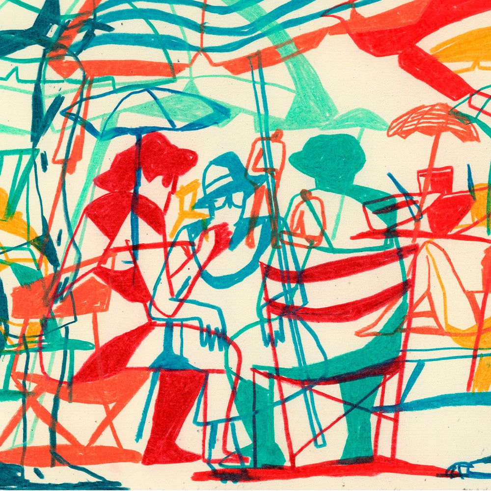 Of Parasols and Deckchairs Impression Giclée A5