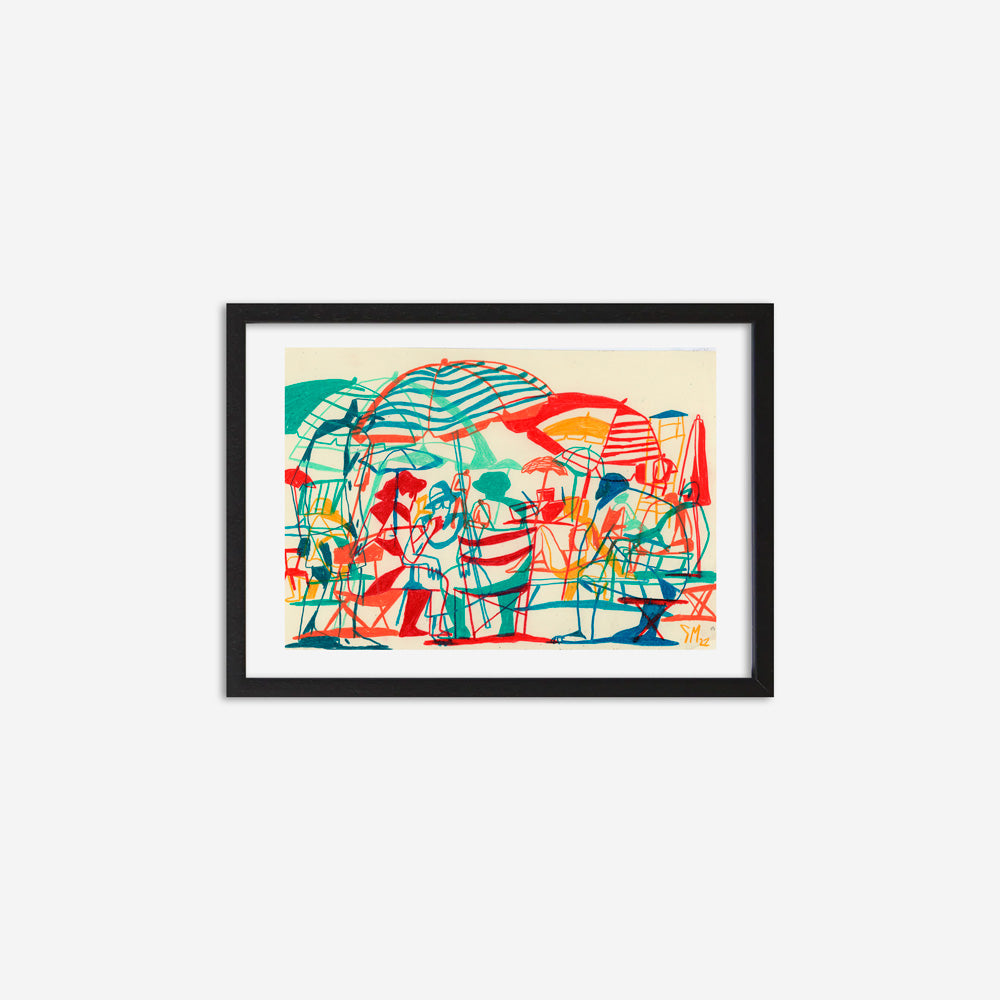Of Parasols and Deckchairs Impression Giclée A4