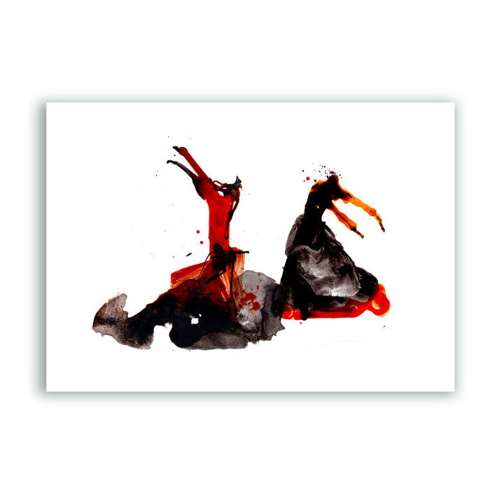Pareja de Bailadoras de Flamenco Impresión Giclée A4