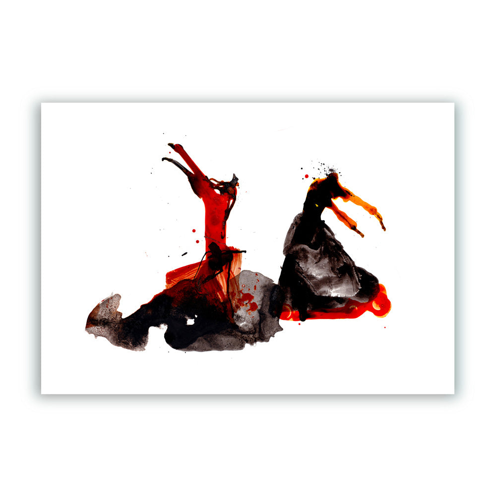 Pareja de Bailadoras de Flamenco Impresión Giclée A3