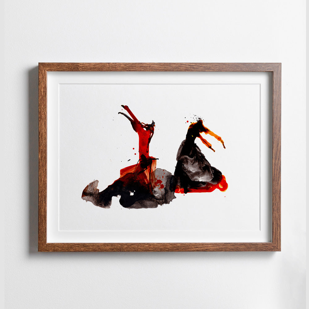 Pareja de Bailadoras de Flamenco Impresión Giclée A3