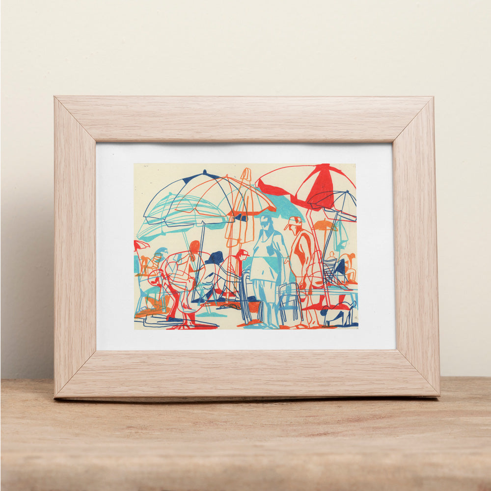 Passing Afternoon at the Beach Impression Giclée A5