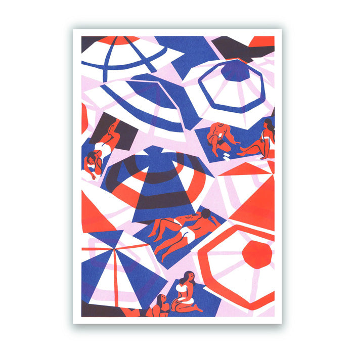 Plage (Rose Version) Risograph A3