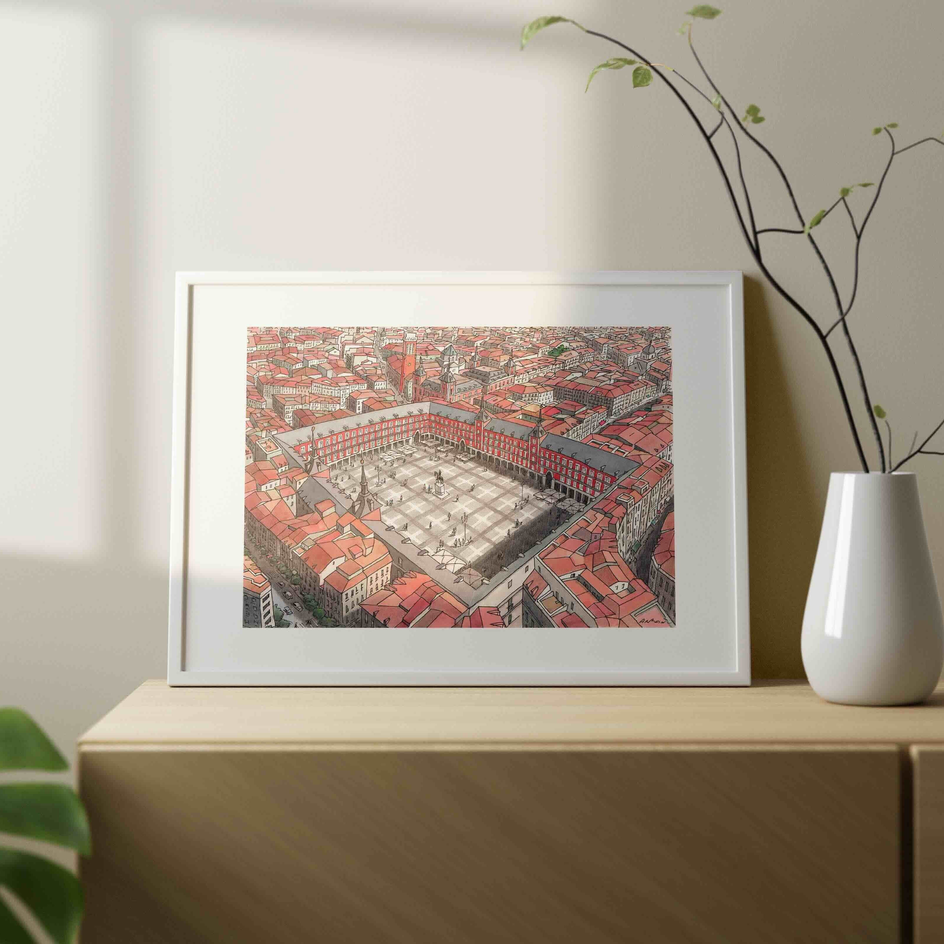 Plaza Mayor Aérea Impresión Giclée
