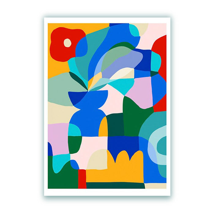 Red Poppy On Blue Vase Digital Print A4