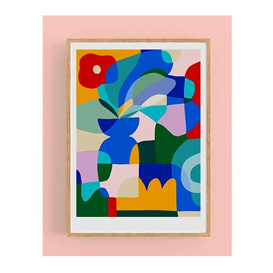 Red Poppy On Blue Vase Digital Print A4