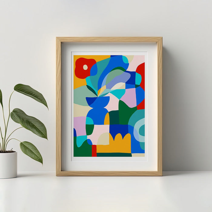 Red Poppy On Blue Vase Digital Print A4