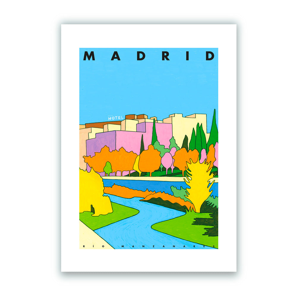 Madrid - Rio Manzanares Impression Giclée A4