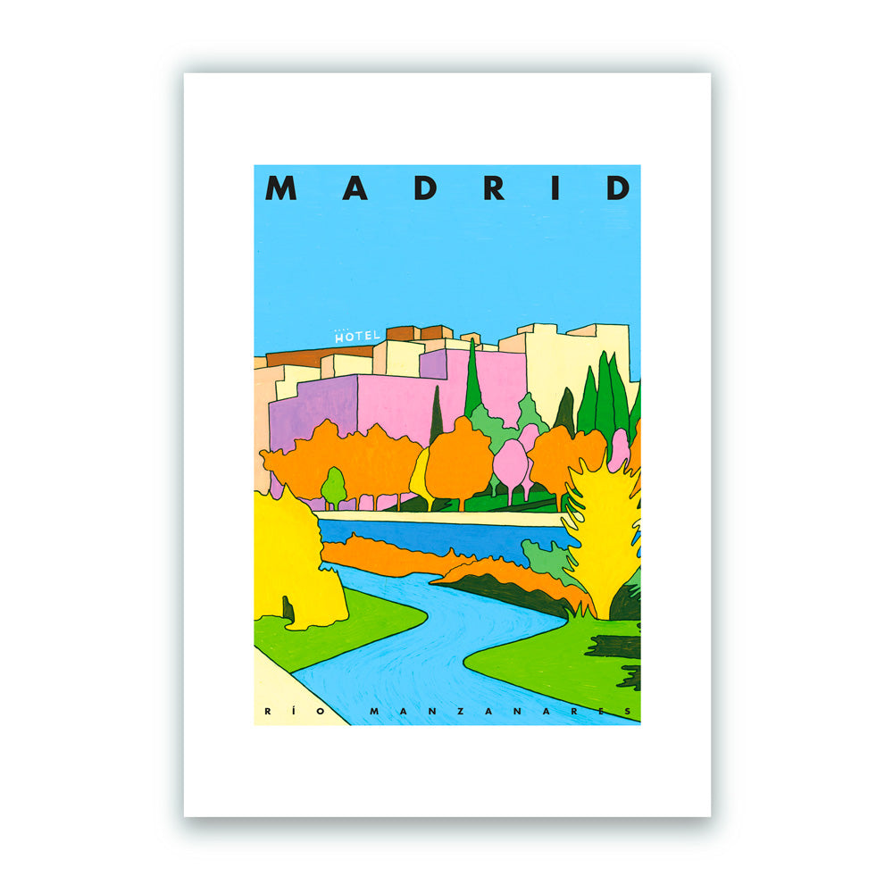 Madrid - Rio Manzanares Impression Giclée A5