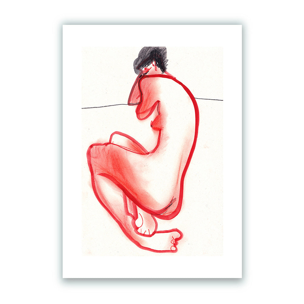 Red Model Sleeping Impresión Giclée