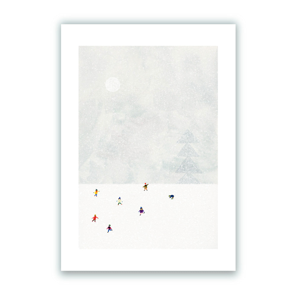 Snow Ball Fight Giclée Print A4