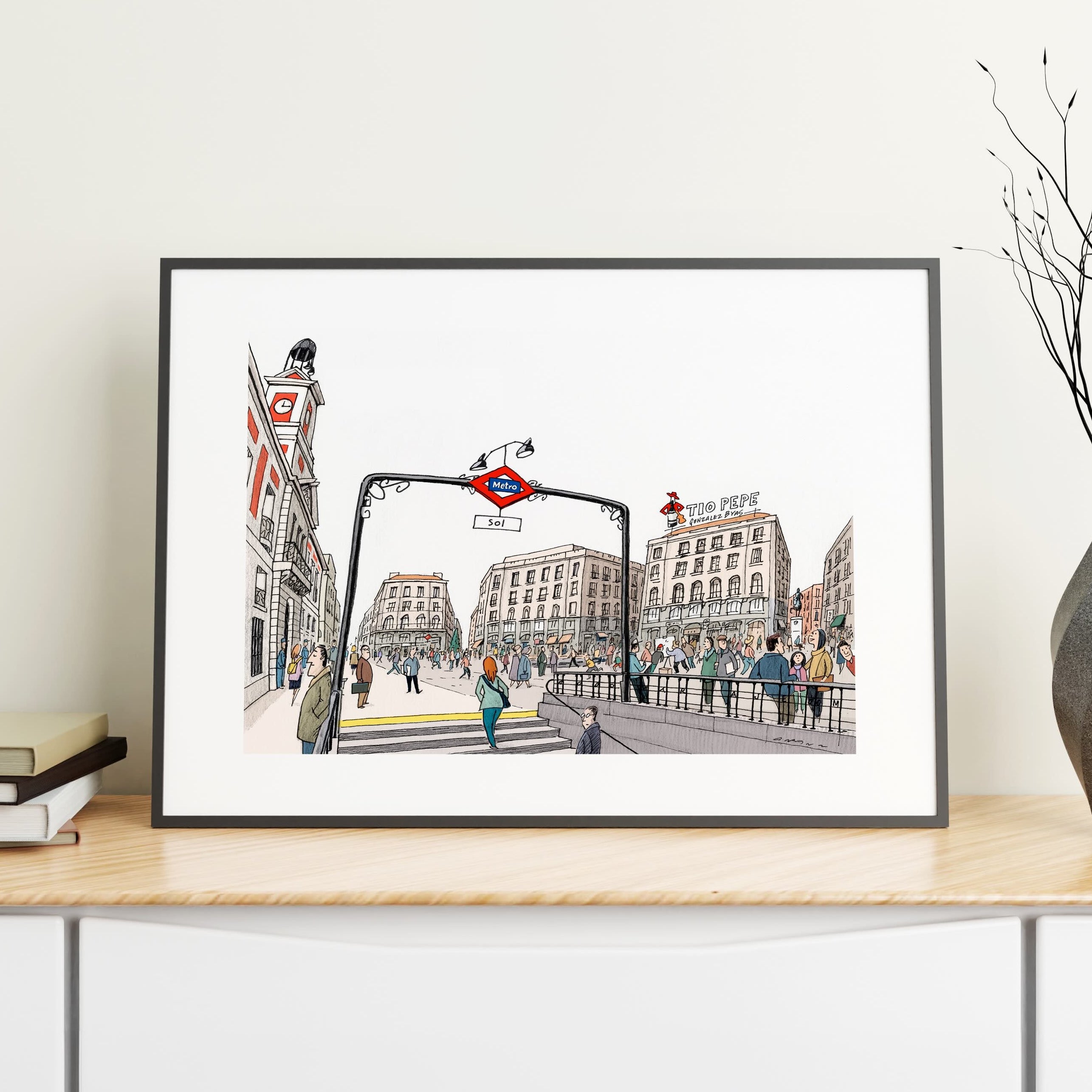 Estación de Sol (La Puerta del Sol - Plaza) Impresión Giclée