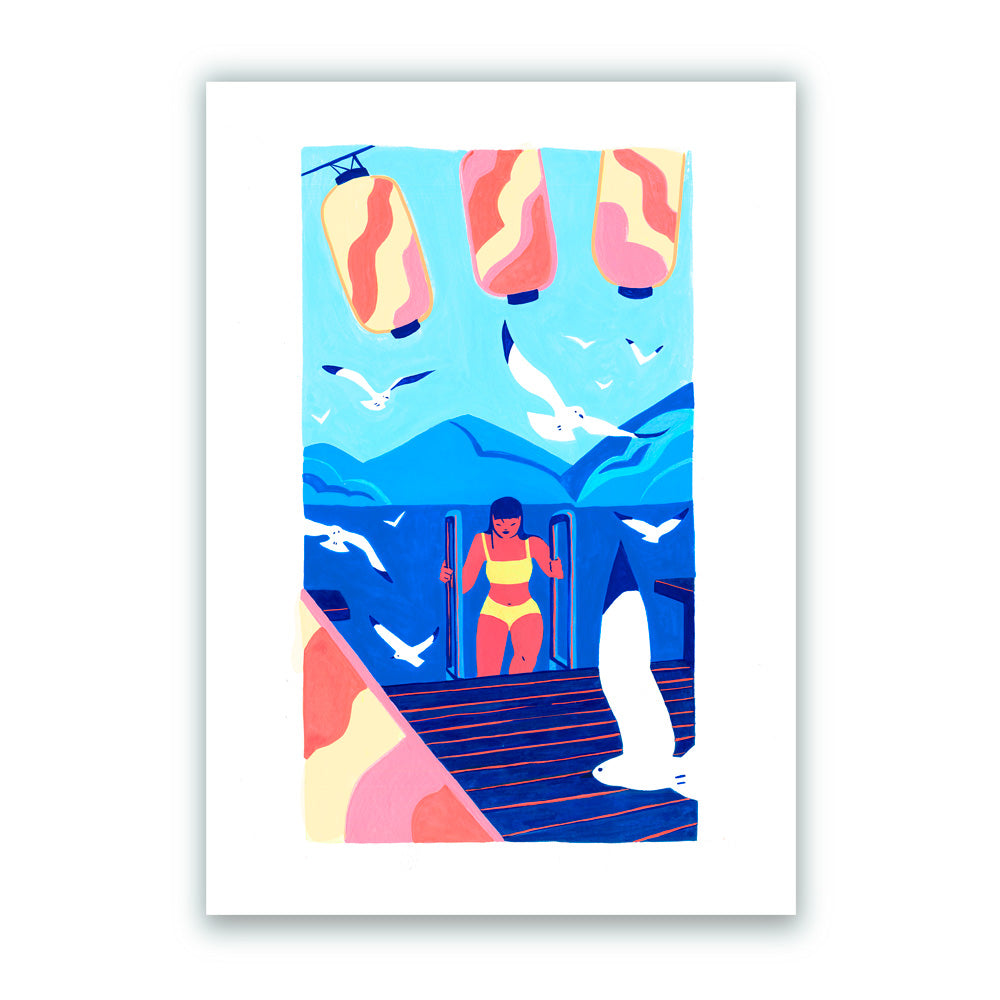 Sortie de Lac Giclée Print A4