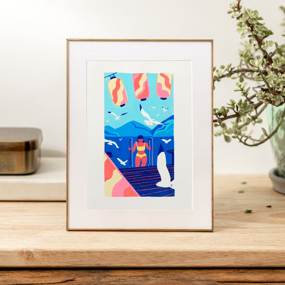 Sortie de Lac Giclée Print A4