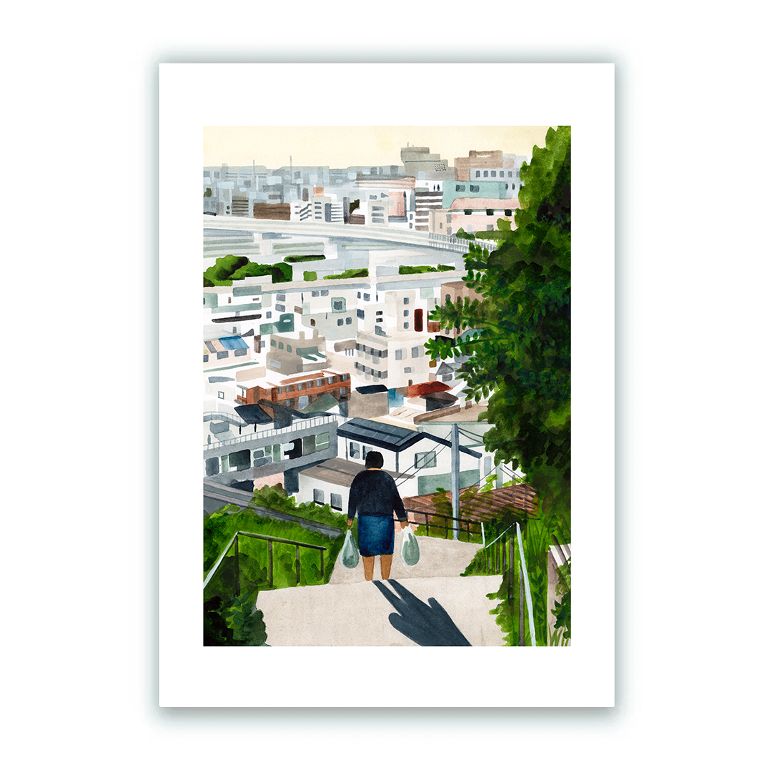 Stairway shopper Impresión Giclée