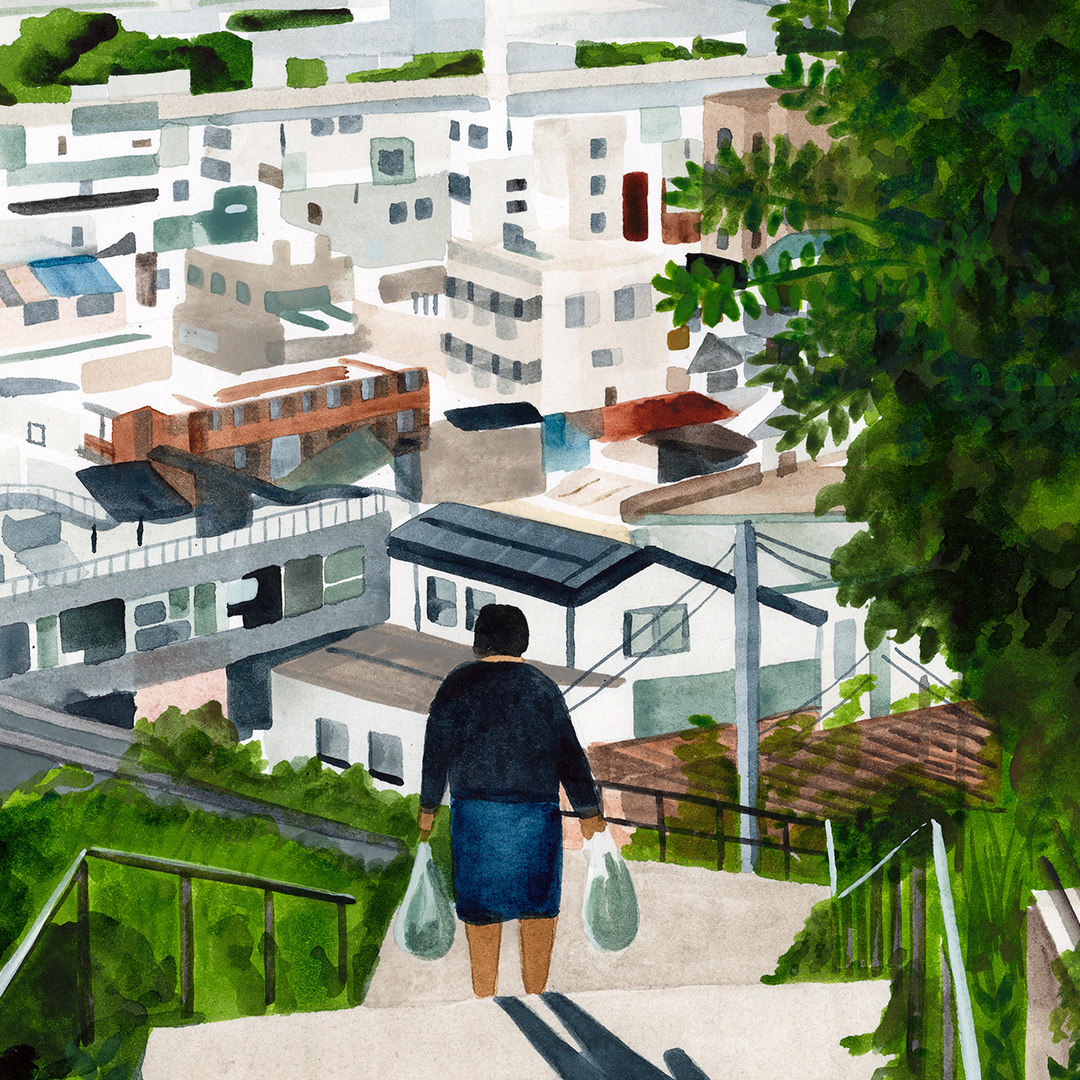 Stairway shopper Impresión Giclée