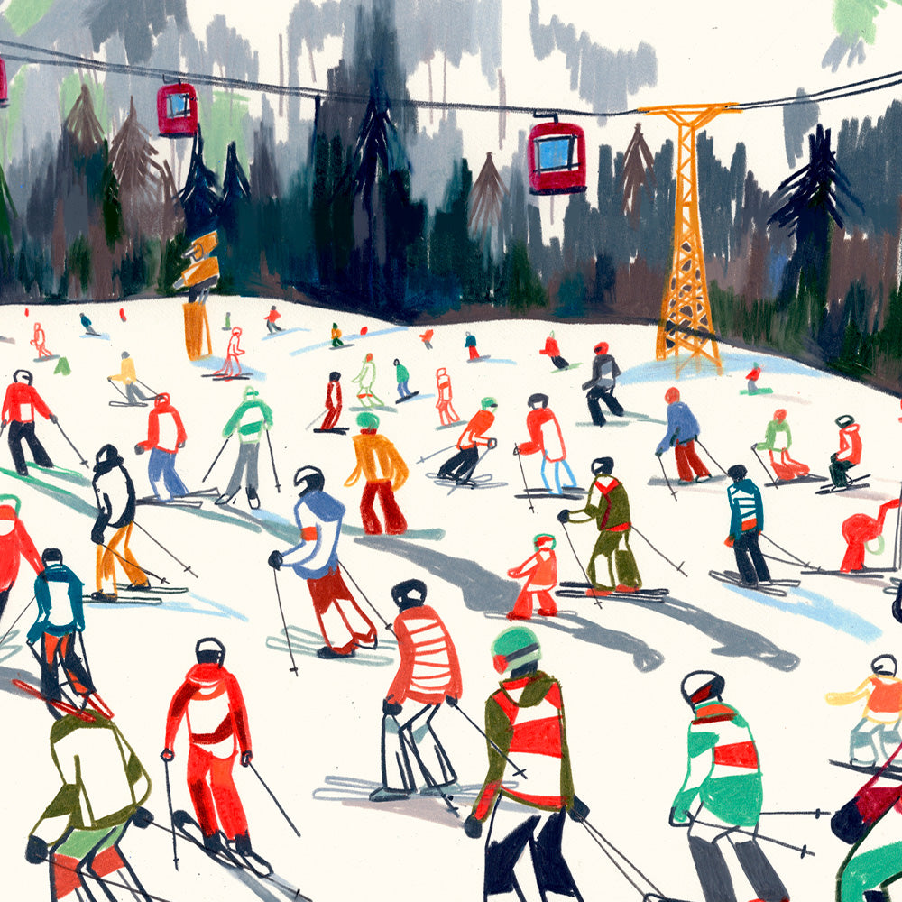 Ski Season in Südtirol Giclée Print A4