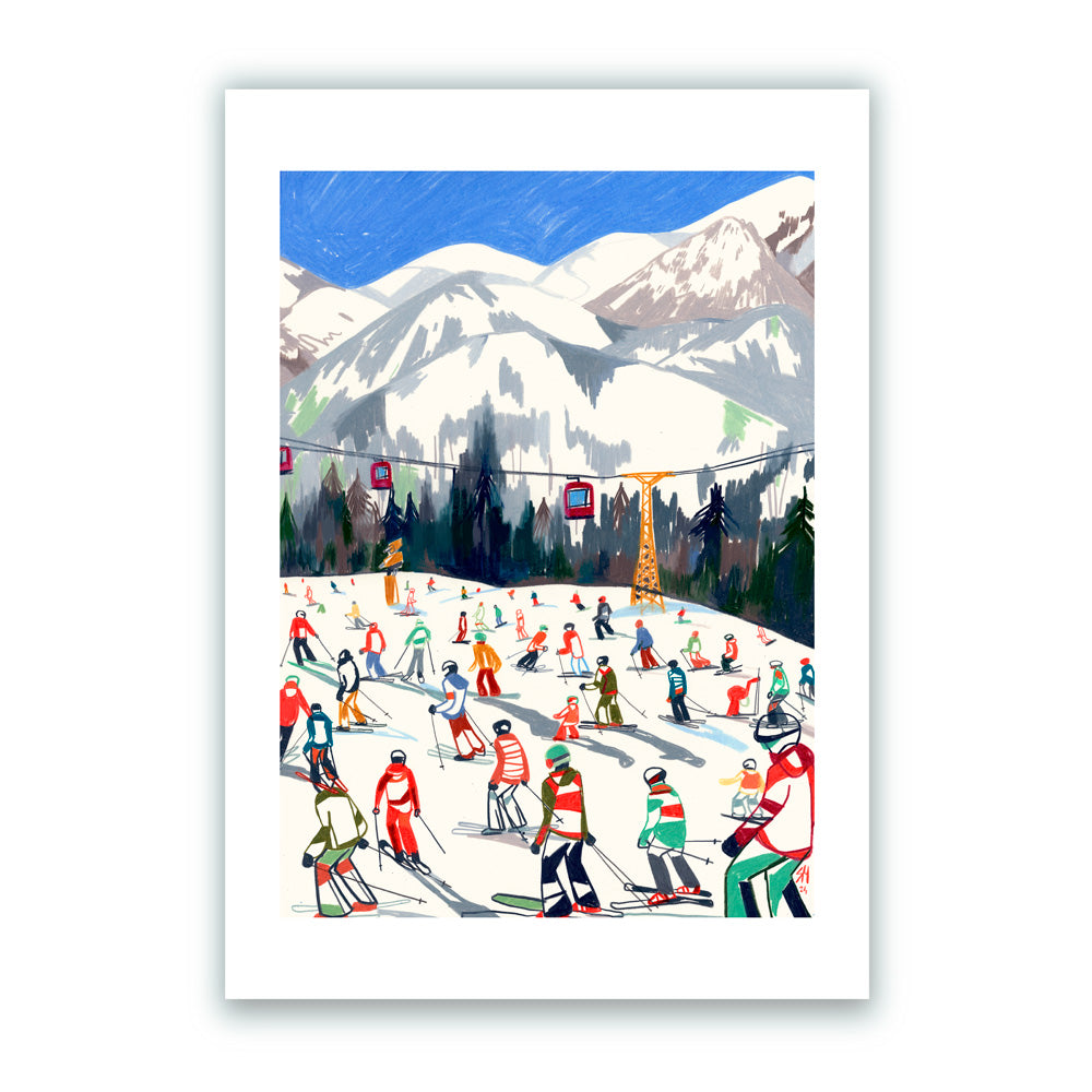 Südtirol Ski Season Impression Giclée A3