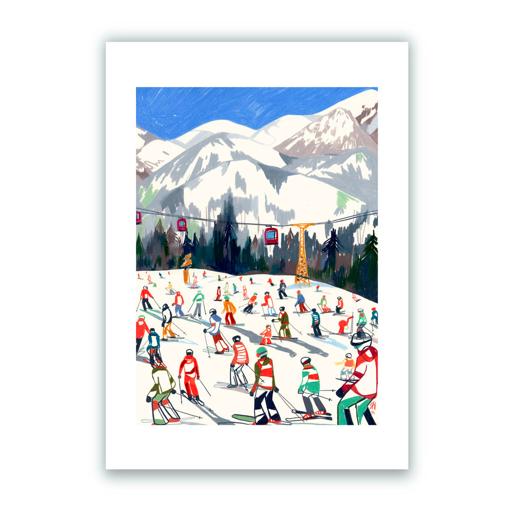 Ski Season in Südtirol Giclée Print A5