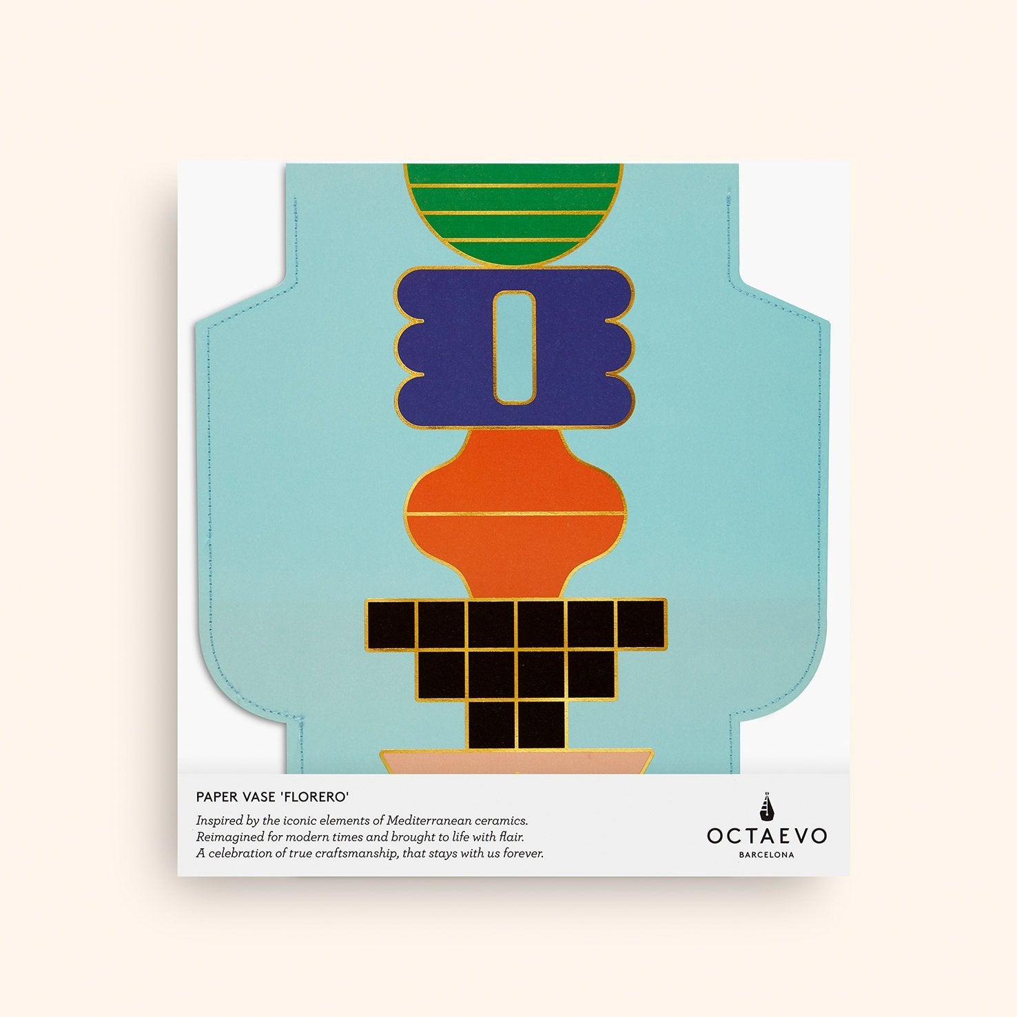 Blue Temple Paper Vase