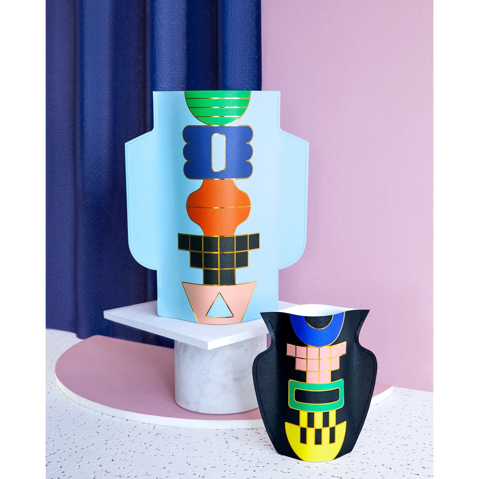 Blue Temple Paper Vase