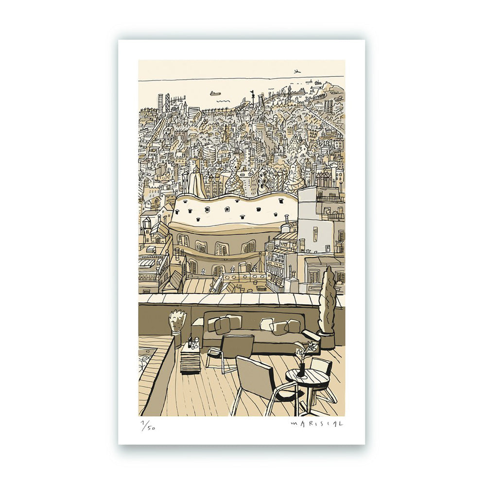 Terraza de Barcelona Impresión Fine Art 61x100
