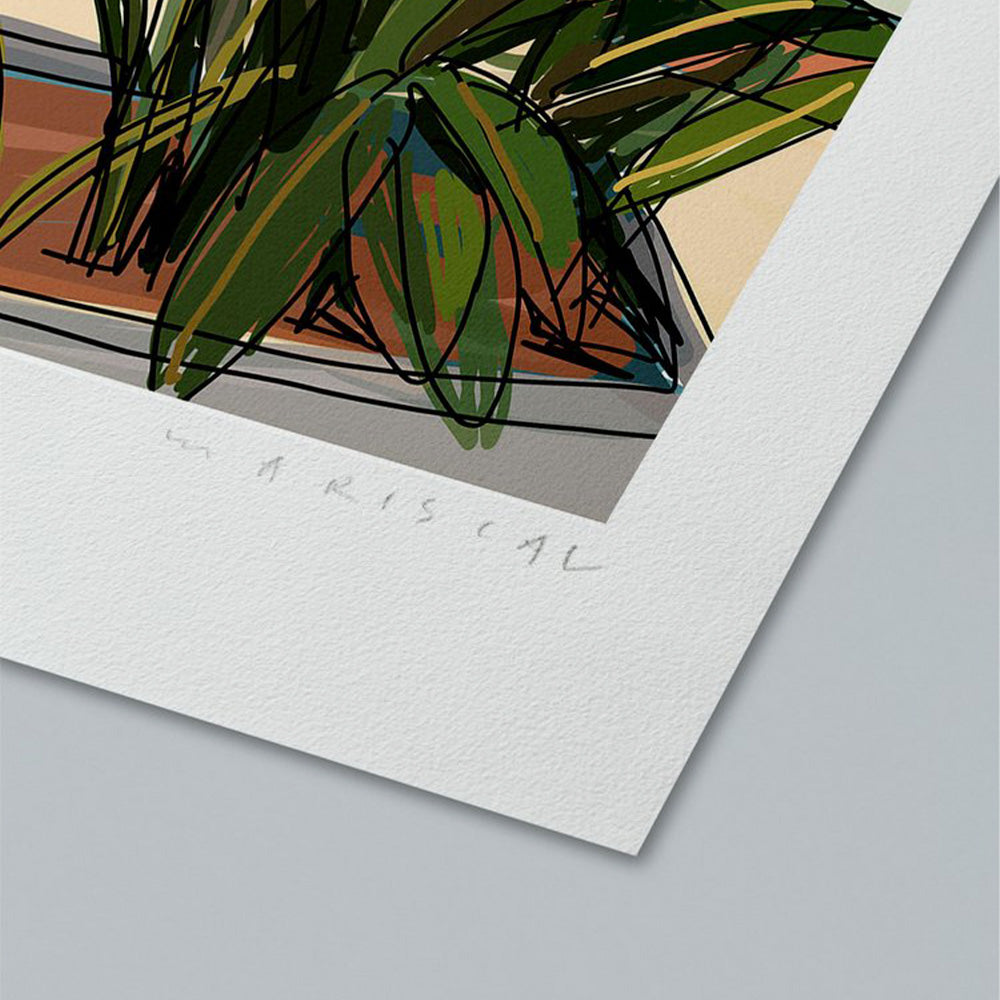 Terraza con Flor Impresión Fine Art 50x70