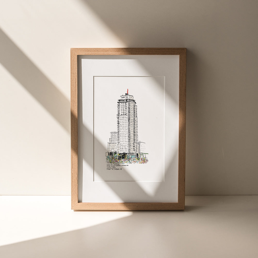 Torre Madrid Impresión Giclée A4