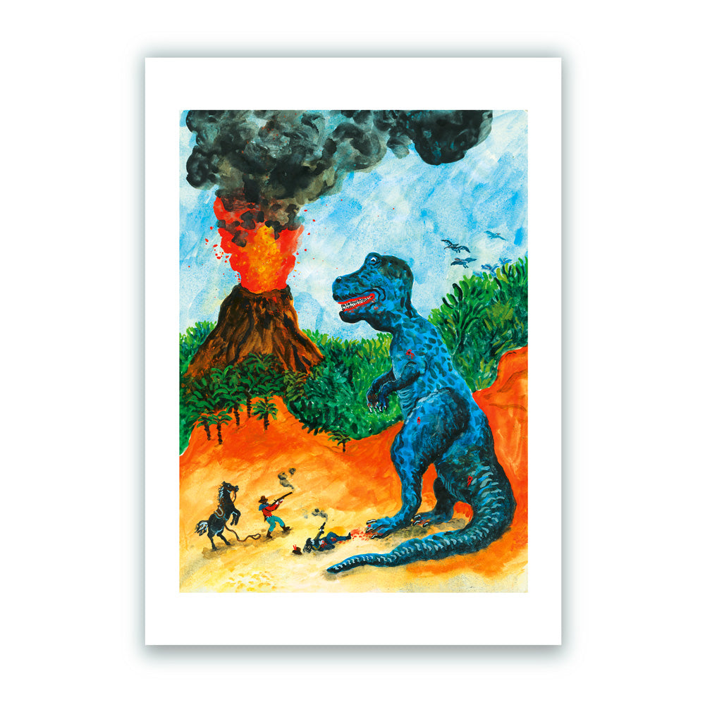 DinoWestern - TRex Giclée Print A4