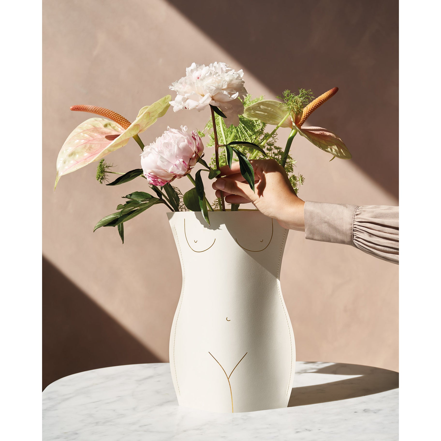 Vase en papier Vénus blanc