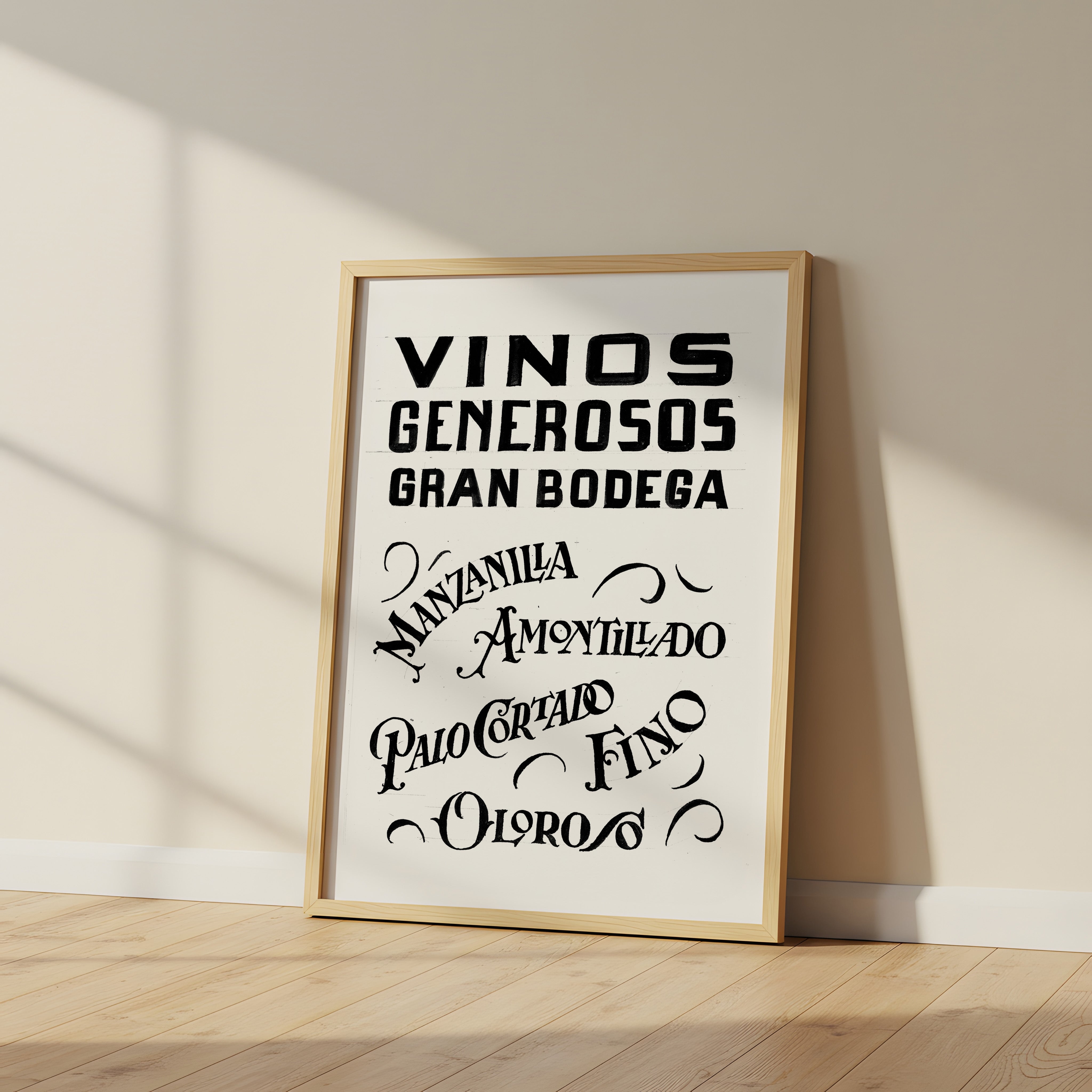 Vinos Generosos BN Impresión Giclée