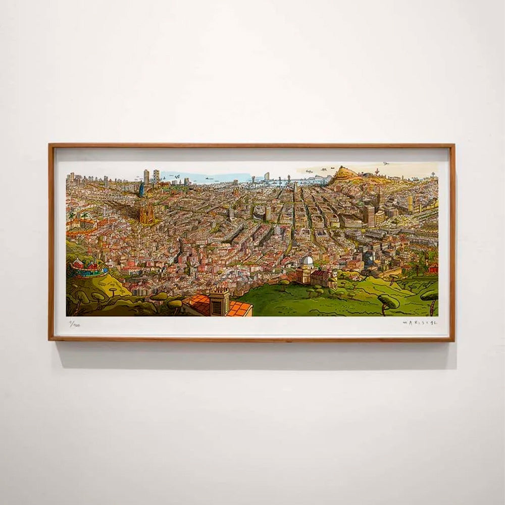 Vues panoramiques du Tibidabo - Estampe d'art