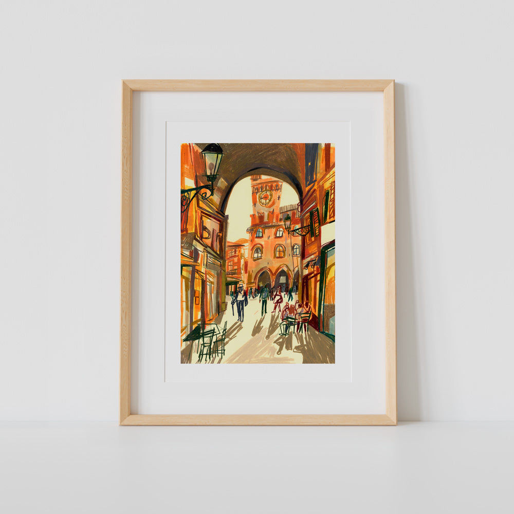 Warm autumn afternoon in Bologna Impression Giclée A3