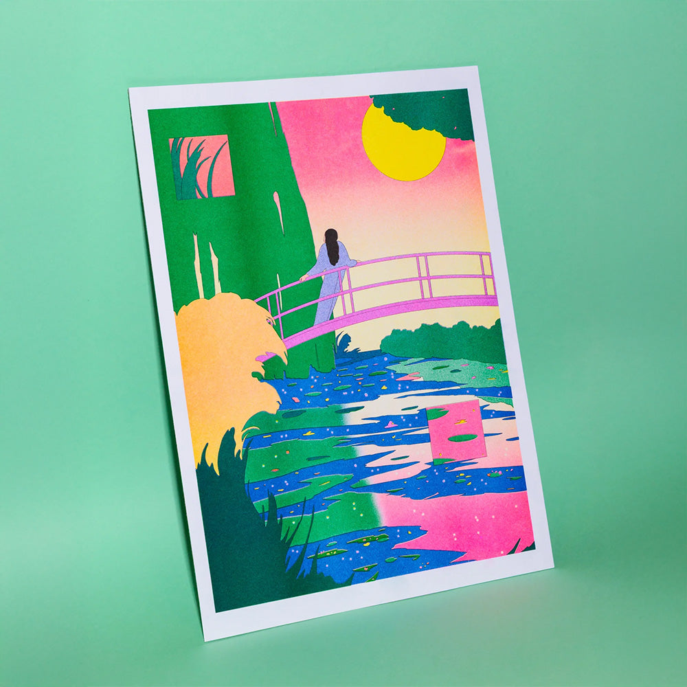 Le Bassin aux Nymphéas, Harmonie Rose Risografía A3