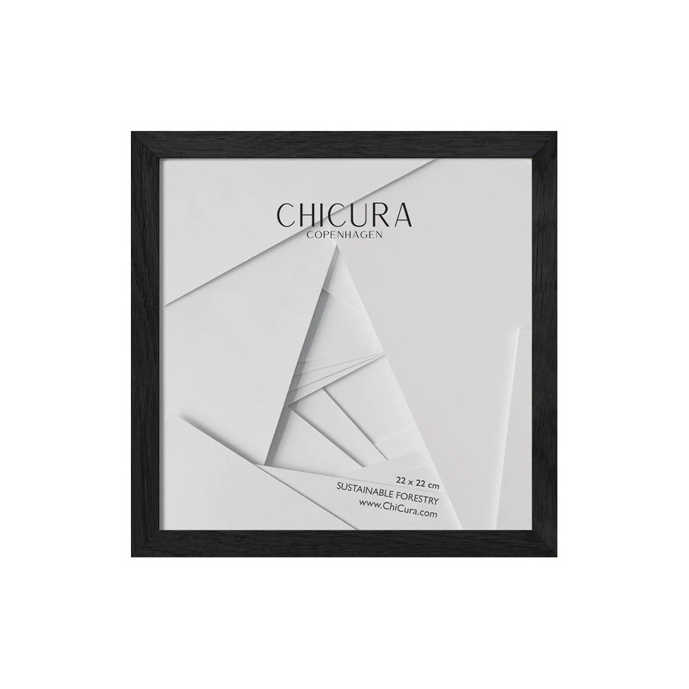 Marco de madera 22x22 cm Cristal Negro