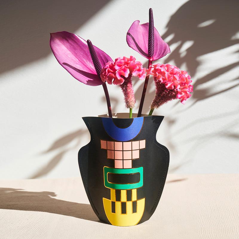 Mini Black Temple Paper Vase