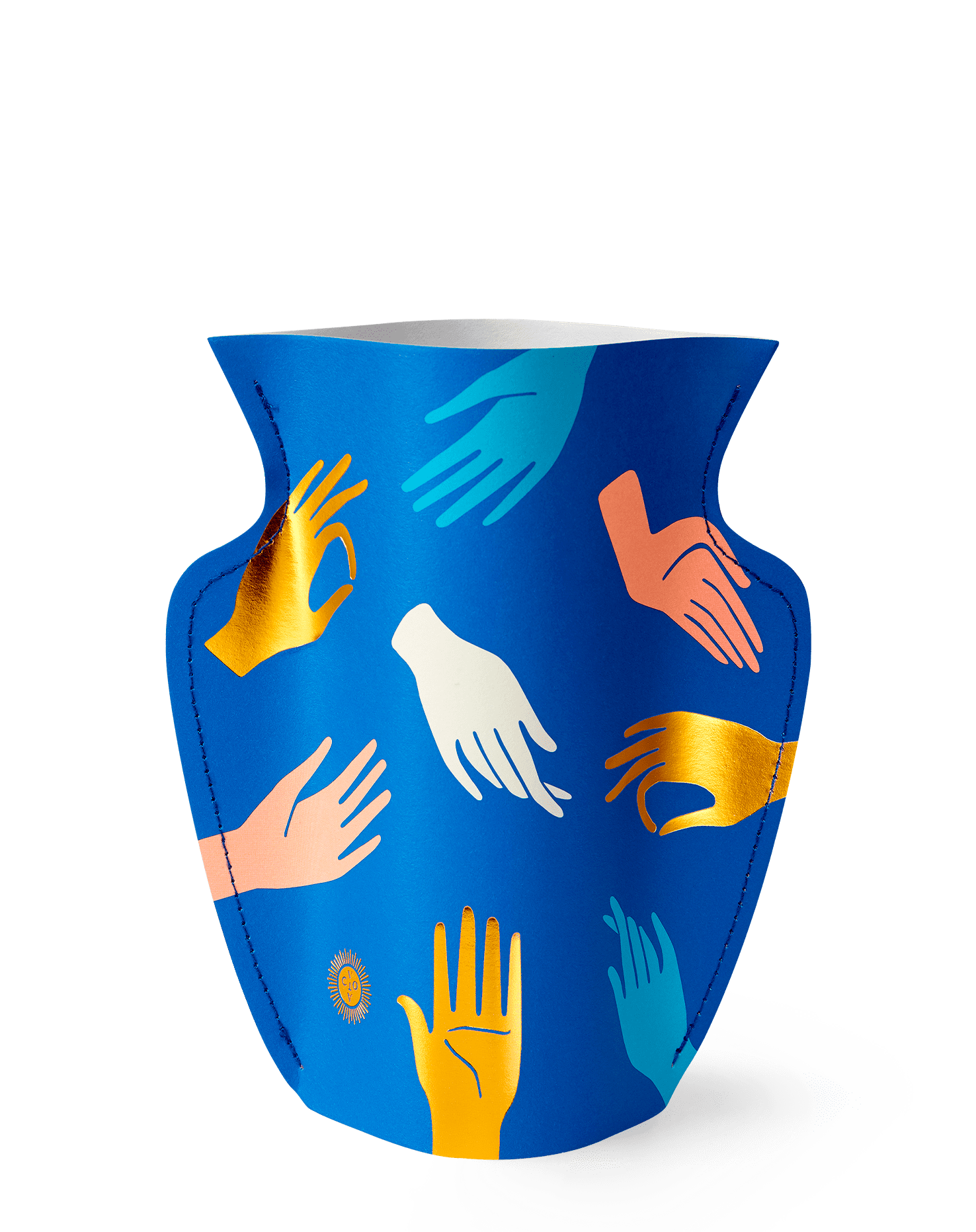 Mini Blue Hamsa Paper Vase
