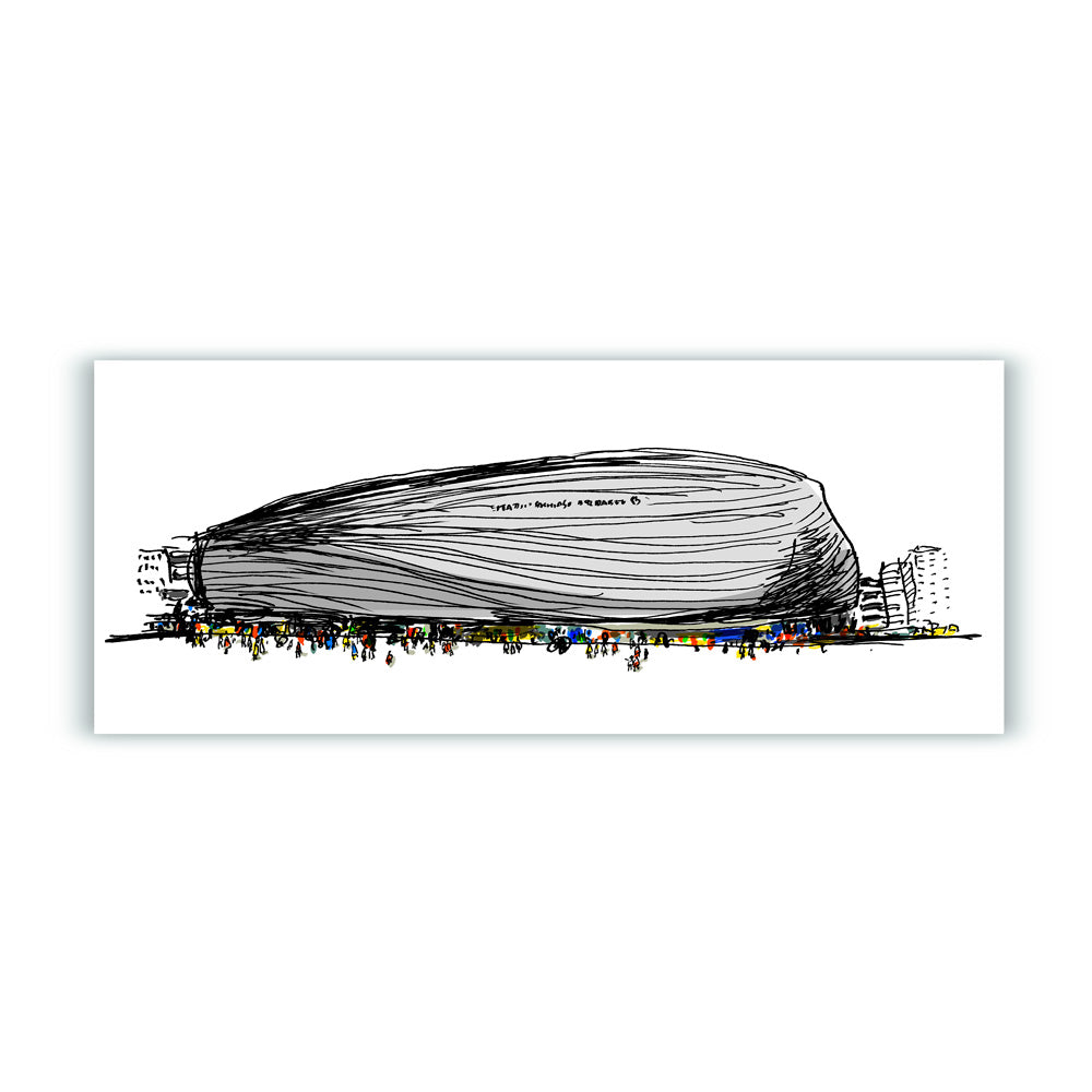 Panorámica Nuevo Estadio Santiago Bernabéu Impresión Giclée ENMARCADO